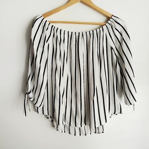 FOREVER 21 Off Shoulder Top Stripe Size S